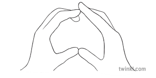 Australia Map Shape Hands Sacred KS1 Bw RGB Illustration - Twinkl